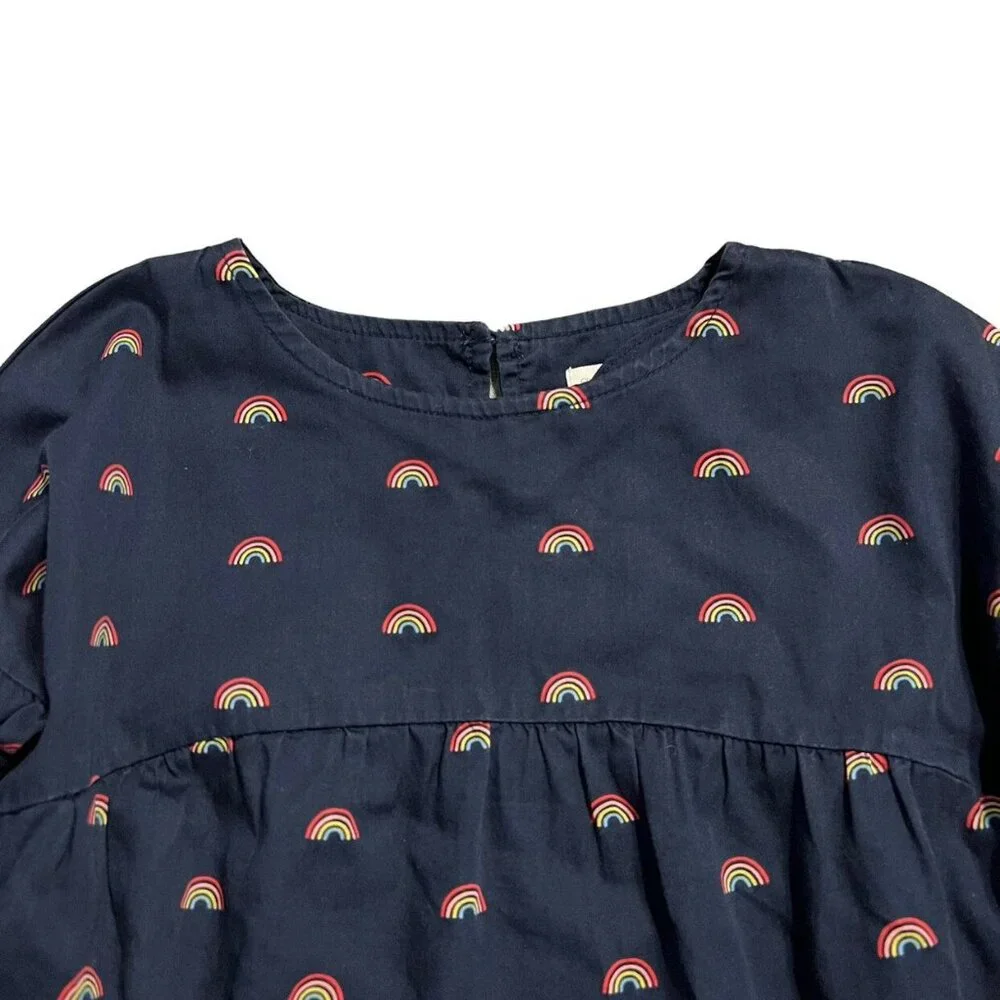 Gymboree XXS (3) Navy Blue Rainbow Top